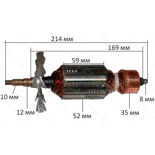 якір болгарка Omega 2950 Вт( 214*52 шпонка 10мм)