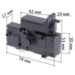 Кнопка перфоратора Bosch PBH 2000 RE аналог 1617200515/1617200542