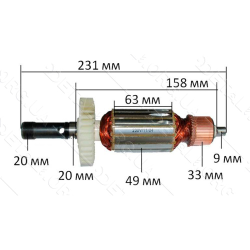 якір фрезер Sparky X150CE( 231*49 різьблення 20мм)