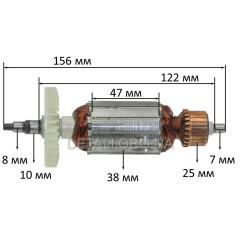 Якір болгарка Rebir LSM 125 900 W новий (156*38 шліц 8мм)