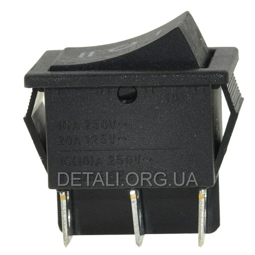 Тумблер 3 положения 6 контактов 25*31 mm 16A