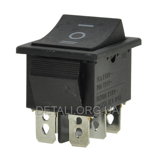 Тумблер 3 положення 6 контактів 25*31 mm 16A
