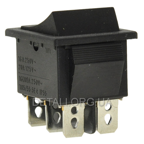 Тумблер 3 положения 6 контактов 25*31 mm 16A