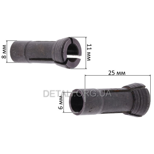 Цанга фрезера d6*8*11 L25 мм гола