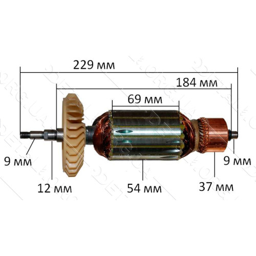 якір болгарка Sturm 230 AG9023Н( 229*54 шліц 9мм різьблення)