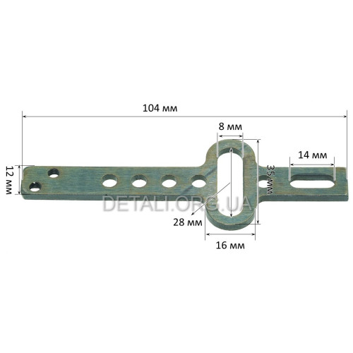 Шток лобзика 8-5 L104 h12 чарка 28*8 мм