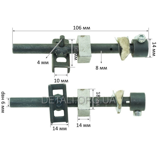 Шток лобзика в сборе 1003 D8 L106 чарка 30*10 мм Defiant DJS-810