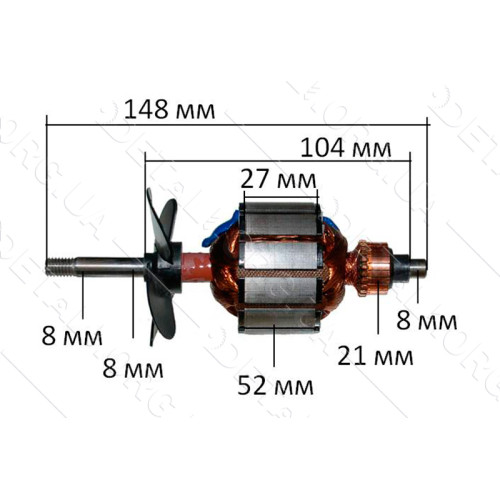 Якір шліфмашина вібраційна Sturm OS8160R (148 * 52 посадка 8мм різьблення)