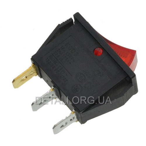 Тумблер 2 положения 3 контакта с подсветкой 14*30 mm 16A