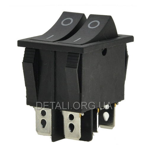 Тумблер двойной 2 положения 6 контактов 25*31 mm 16A