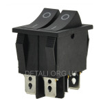 Тумблер двойной 2 положения 6 контактов 25*31 mm 16A