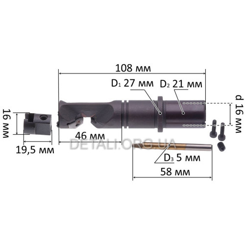 Держатель матрицы+пуансон вырубных ножниц Makita JN1601 аналог 322701-3+A-83951+A-15051