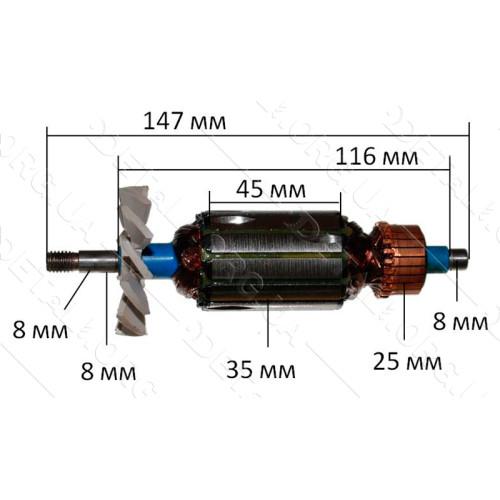 Якорь рубанок Sturm P1067 (147*35 посадка 8мм резьба)