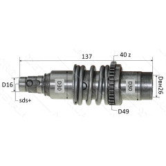 Ствол перфоратора Bosch 2-28 под съемный патрон в сборе d30 L137