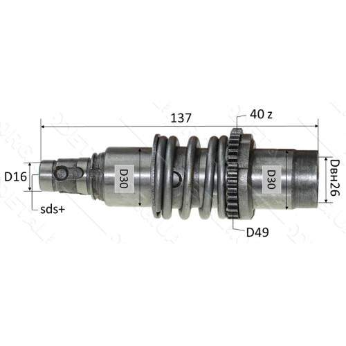 ствол перфоратора Bosch 2-28 під знімний патрон у зборі d30 L137