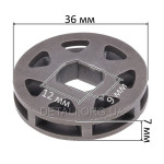 Зірочка пили 7 променів 3/8 подвійна тарілка d36 овал 9*12 h7.