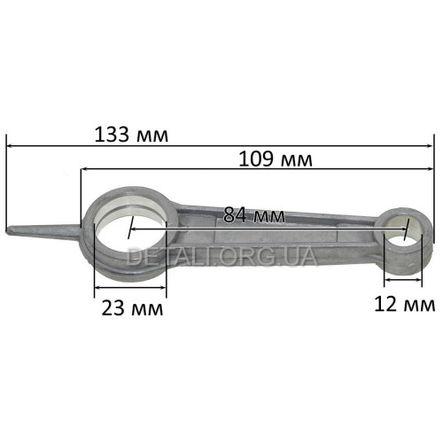 Шатун компресора L133*109 d1 12 d2 23 Lмц - 84 мм