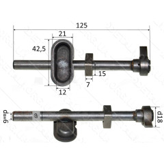 Шток лобзика 1008 D9 L125 рюмка 34*12 мм