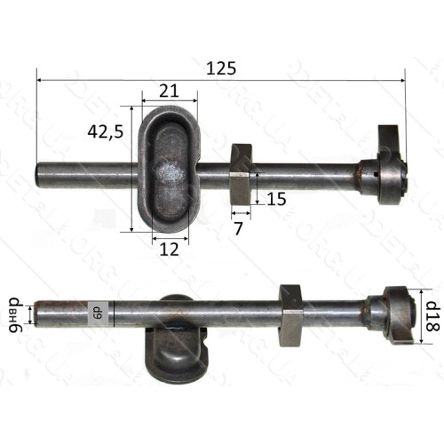 Шток лобзика 1008 D9 L125 рюмка 34*12 мм