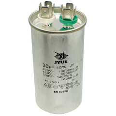 Конденсатор JYUL CBB-65 30мкф - 450 VAC алюминий (45*86 mm)