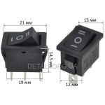 Тумблер 3 положения 3 контакта 15*21 mm 6A