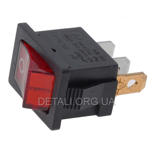 Тумблер с подсветкой 2 положения 3 контакта 15*21 mm 6A