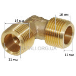 JB. Уголок компрессора резьба 3/8"*3/8" (качество)