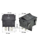 Тумблер 2 положения 4 контакта 21*24 mm 6A