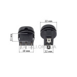Тумблер круглый 3 положения 3 контакта d 22 mm 6A
