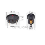 Тумблер овал с подсветкой 2 положения 3 контакта 17*25 mm 6A