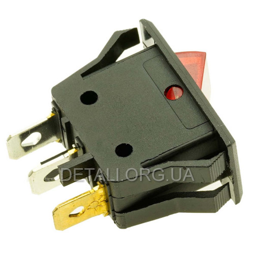Тумблер с подсветкой 2 положения 3 контакта 16*32 mm 15A