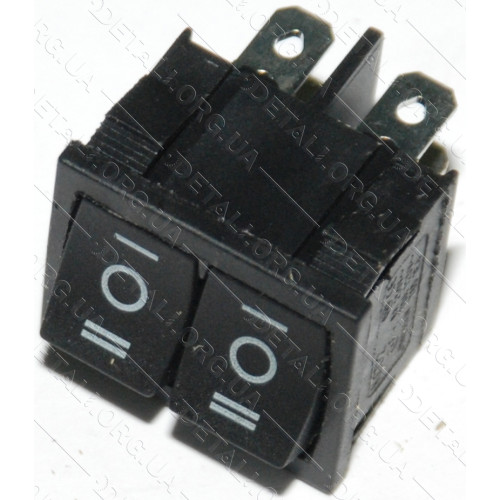 тумблер подвійний 3 положення 6 контактів 21*25 mm 6A