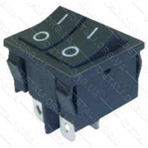тумблер подвійний 2 положення 4 контакти 21*25 mm 8A