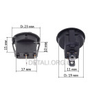 Тумблер круглый 2 положения 2 контакта d 23 mm 6A