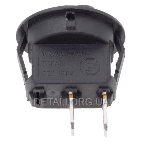 тумблер круглий 2 положення 2 контакти d 23 mm 6A