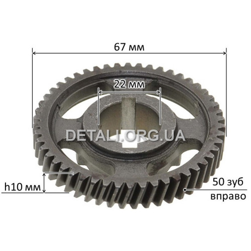 Шестерня перфоратор Makita HR5001C аналог 226493-5 d22*67 50 зубів управо