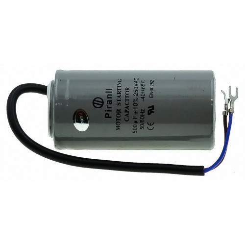 Конденсатор Piranil CD-60 500мкф - 250 VAC Пусковой 50Hz (50*103 mm) провода