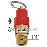 JB. Предохранительный клапан компрессора резьба 1/4" 8,5 бар