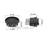 Тумблер овал 3 положення 3 контакти 17*25 mm 6A