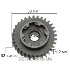 Шестерня перфоратора Forte SDS-PLUS RH 32-19 RV / PLRH 3216 RV (d8*39 / h12 / 32-з ліво)