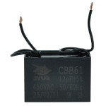 Конденсатор JYUL CBB-61 12мкф - 450 VAC прямокутний дріт 28х58х40