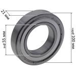 Подшипник BBC-R 6211 ZZ P6 C3 (55*100*21) Латвия металл