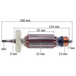 Якорь болгарки Forte AG 10-125 V (160*32 резьба М6)