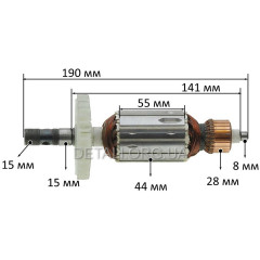 Якір фрезера Dnipro-M ER-120S (190*44 різьблення 15 мм)