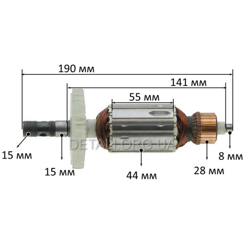 Якір фрезера Dnipro-M ER-120S (190*44 різьблення 15 мм)