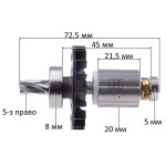 Якорь безщеточный кустореза Makita DUN500W/DUN600L в сборе (20*72,5 5-зубов право) оригинал 519598-1