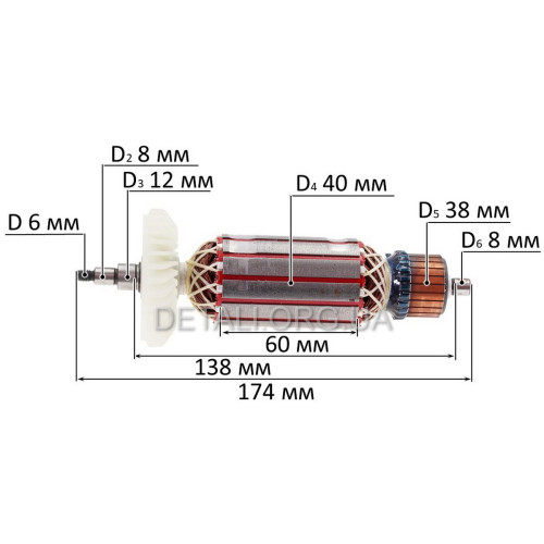 Якір штроборіз Dnipro-M GC-182W (174*40 посадка 8 мм)
