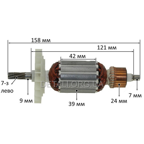 Якір перфоратора Haisser HS 28-12 QCC (158*39 7-ліво)