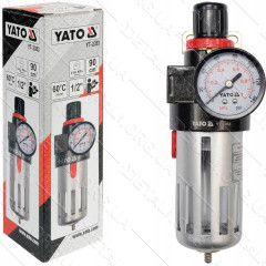 Фильтр пневматический с редуктором и манометром YATO 1/2 maxP 0.93 MPa 25/50 2
