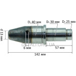 Вал выходной бетономешалки L 142 мм / D 25х30х40 мм